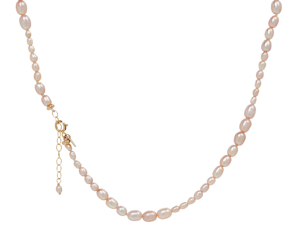 White/Space Pink Pearl Dario Necklace - Closure