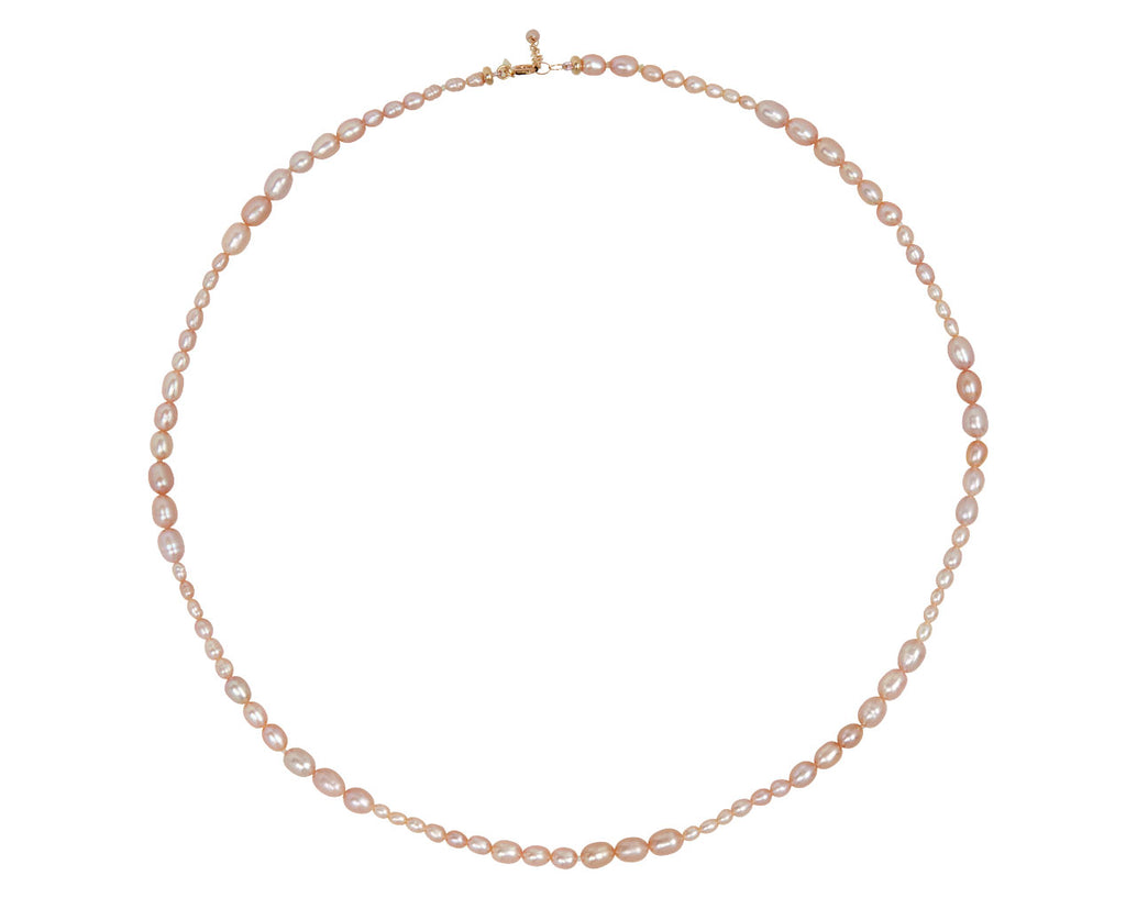 White/Space Pink Pearl Dario Necklace - Top Down View