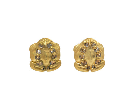 Cognac Diamond Toad Stud Earrings