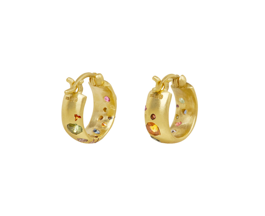 Rainbow Confetti Chubby Hoop Earrings