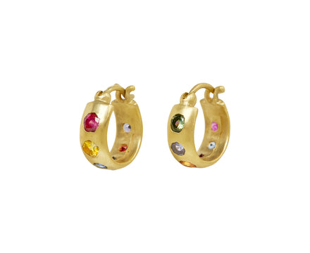 Rainbow Celeste Chubby Hoop Earrings