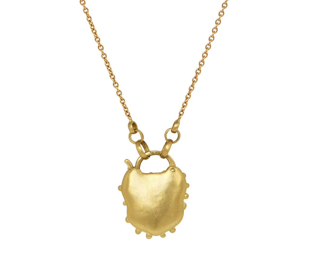 Champagne Diamond Petite Coeur de Fantaisie Padlock Necklace