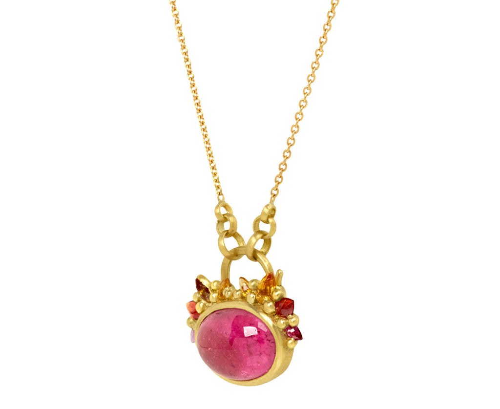 Pink Cetonia Tourmaline Padlock Necklace