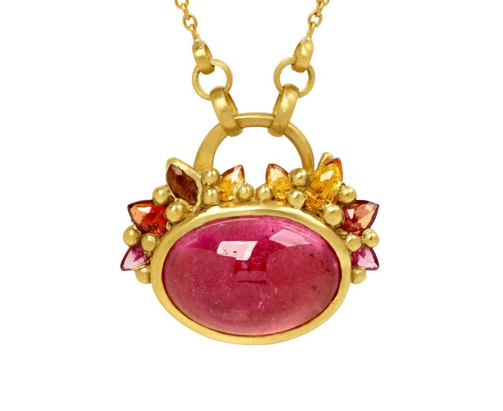 Pink Cetonia Tourmaline Padlock Necklace