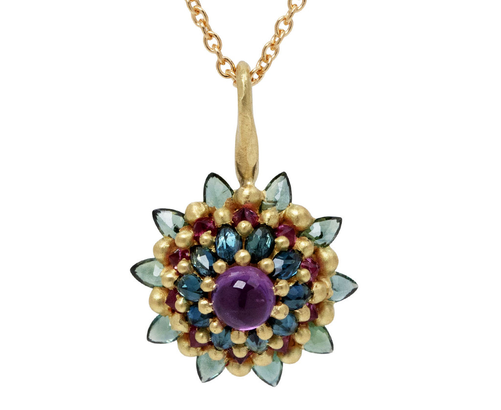 Royal Cluster Sapphire Pendant Necklace