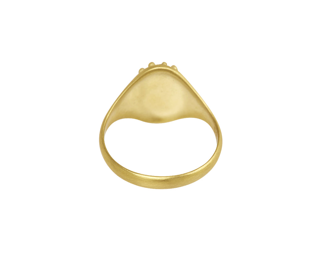 Cognac Diamond Lotus Signet Ring