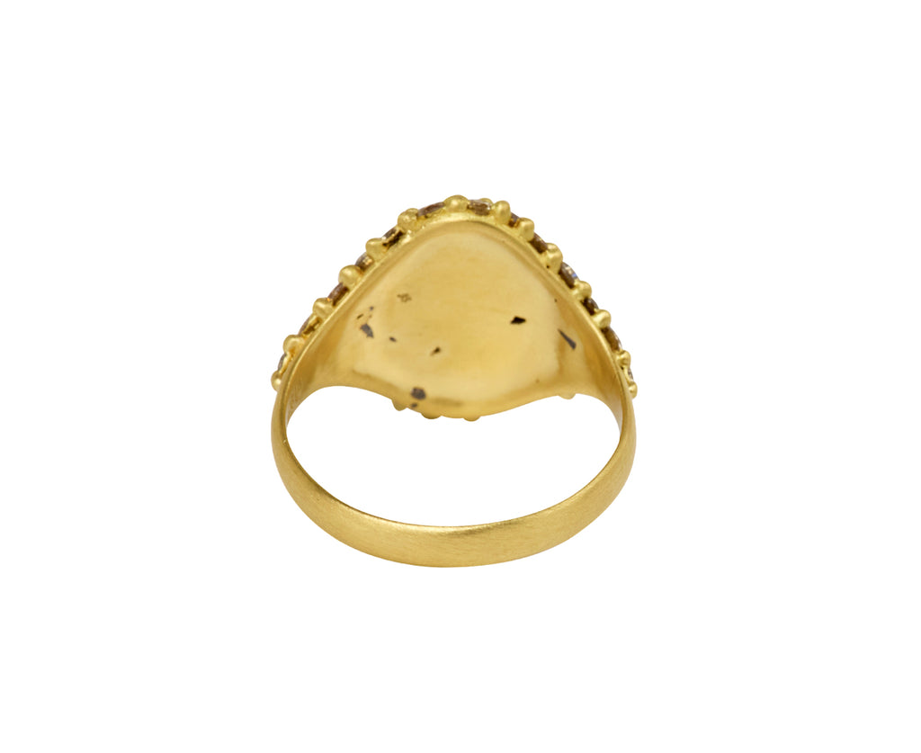 Cognac Diamond River Signet Ring