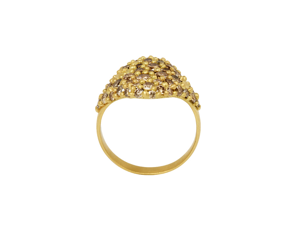 Cognac Diamond River Signet Ring