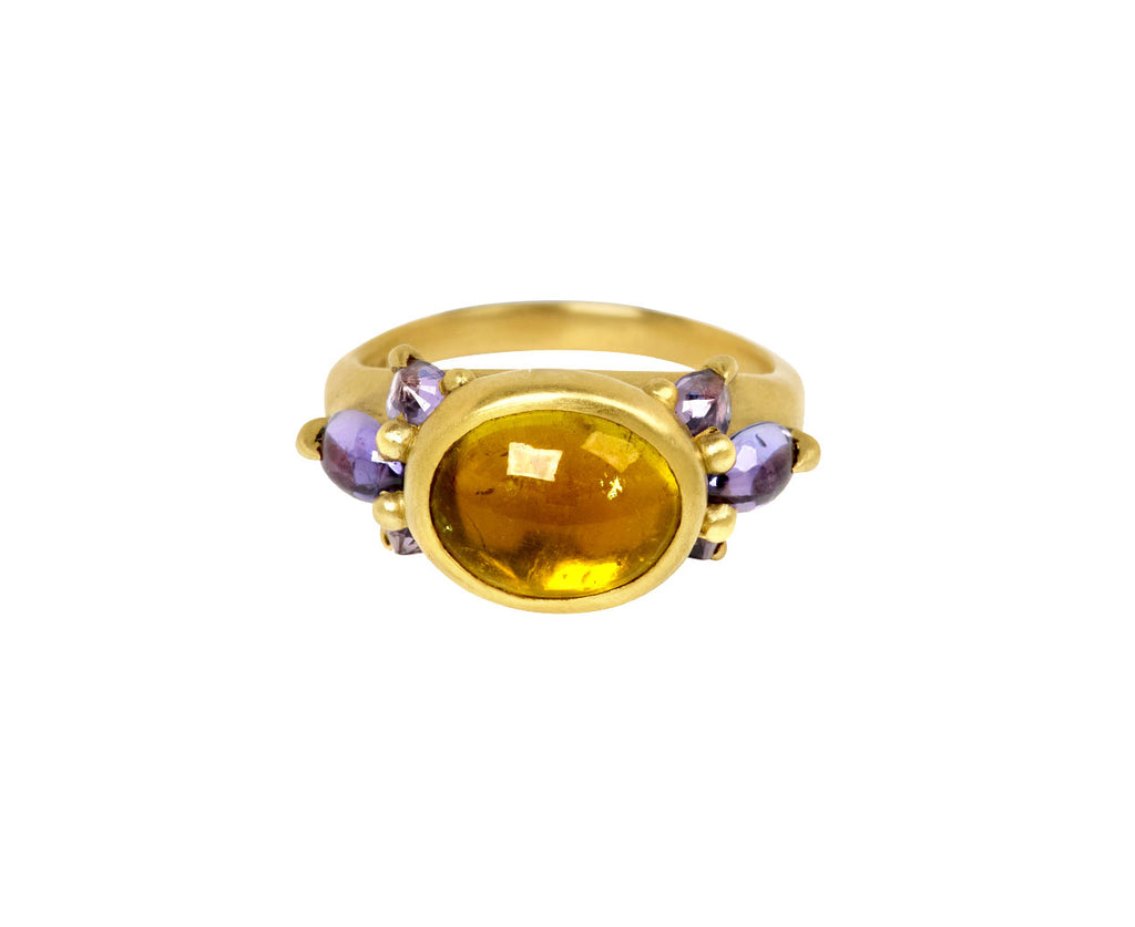 Yellow & Purple Cetonia Tourmaline Ring