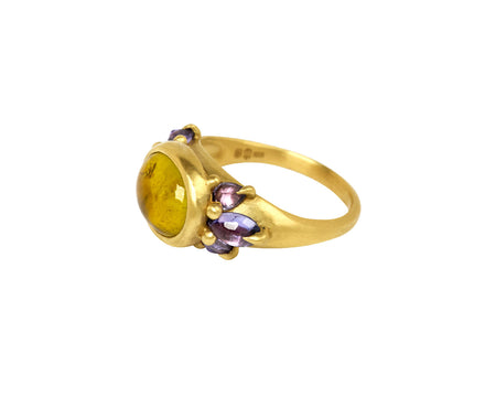 Polly Wales Yellow & Purple Cetonia Tourmaline Ring