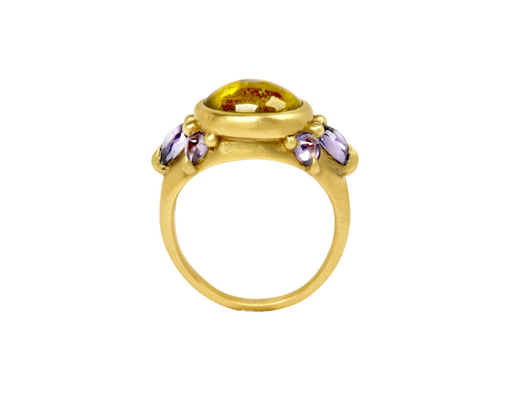 Yellow & Purple Cetonia Tourmaline Ring