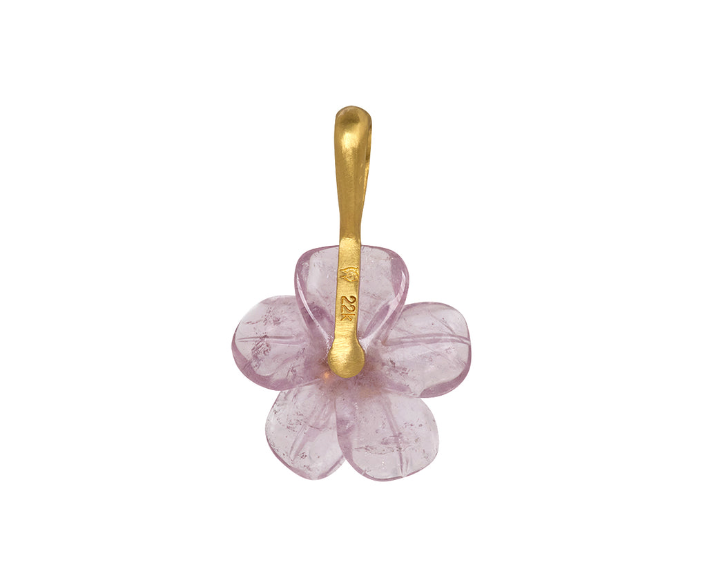 Pink Tourmaline and Pink Sapphire Jeweled Flower Charm Pendant ONLY