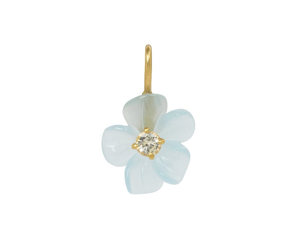 Aquamarine and Yellow Sapphire Jeweled Flower Charm ONLY