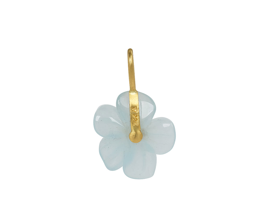 Aquamarine and Yellow Sapphire Jeweled Flower Charm ONLY