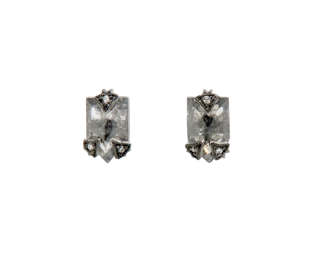 Rustic Diamond Post Earrings