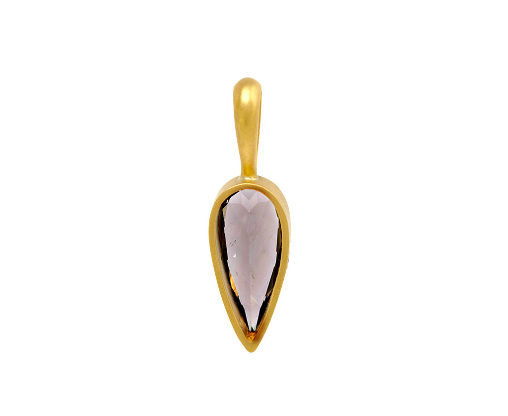 Teardrop Gray Lilac Tourmaline Charm Pendant ONLY