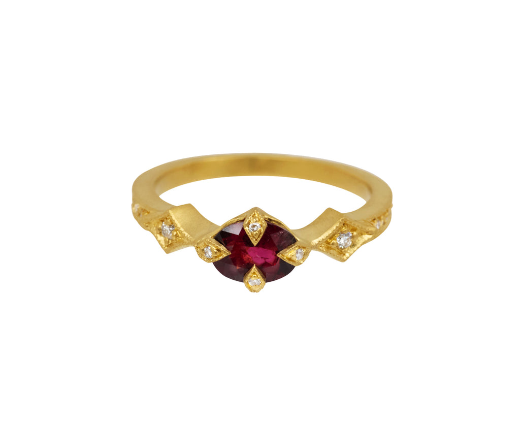 Rubellite Antique Prong Ring