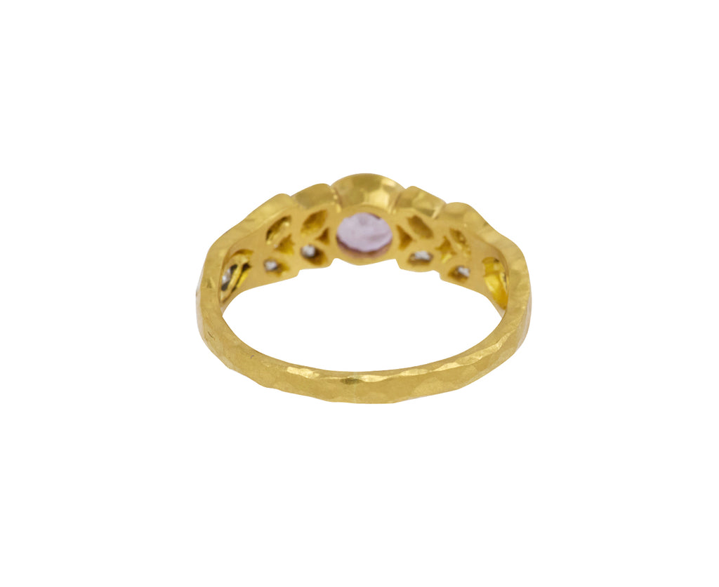 Pink Sapphire and Diamond Small Garland Ring