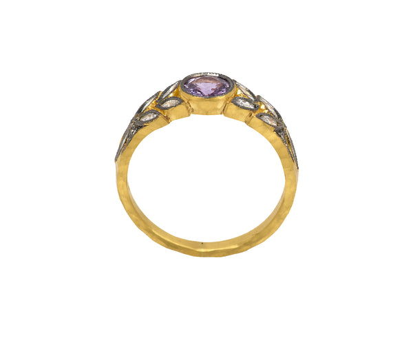 CATHY WATERMAN リング ダイヤ プラチナ ピンクサファイア Cathy Waterman Pink Sapphire and Diamond Small Garland Ring