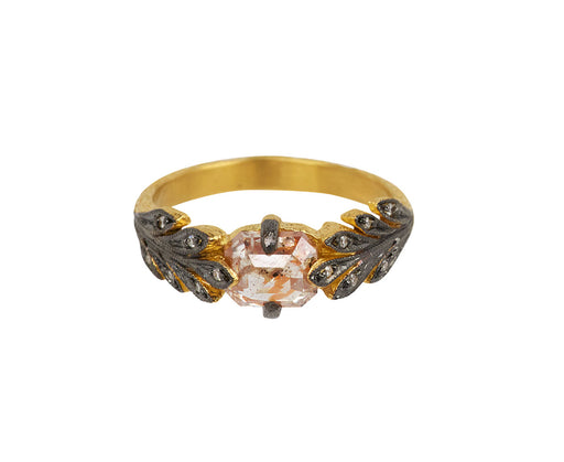 Cathy Waterman Rustic Diamond Leaf Side Ring