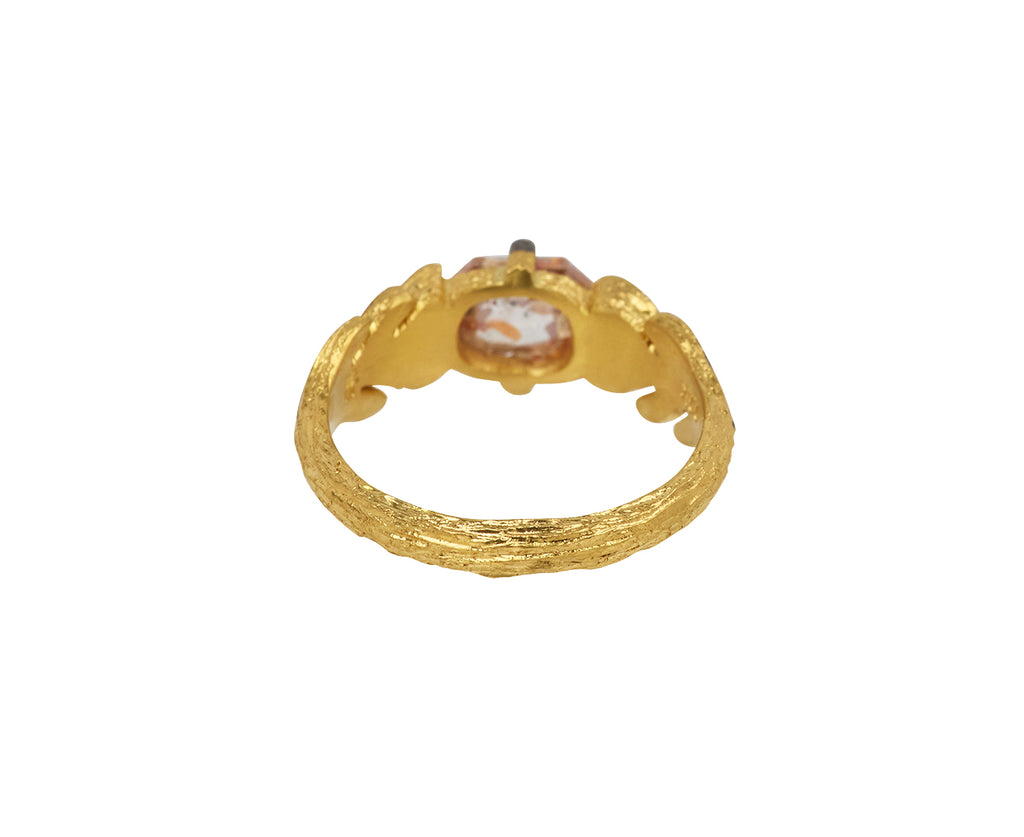Cathy Waterman Rustic Diamond Leaf Side Ring - Back View