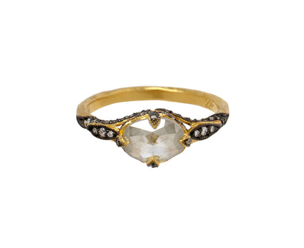 Rose Cut Diamond Petal Side Ring