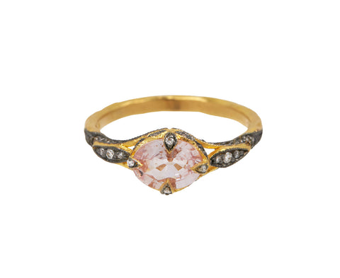 Pale Pink Sapphire Petal Side Ring