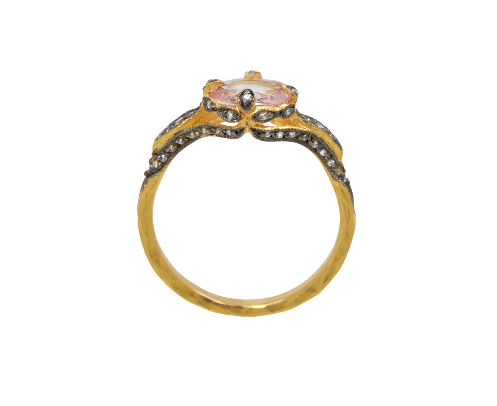 Pale Pink Sapphire Petal Side Ring