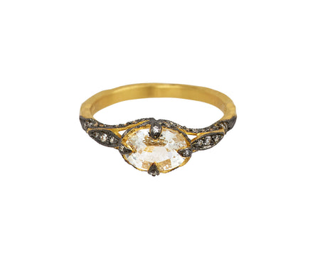 Cathy Waterman White Sapphire Petal Side Ring