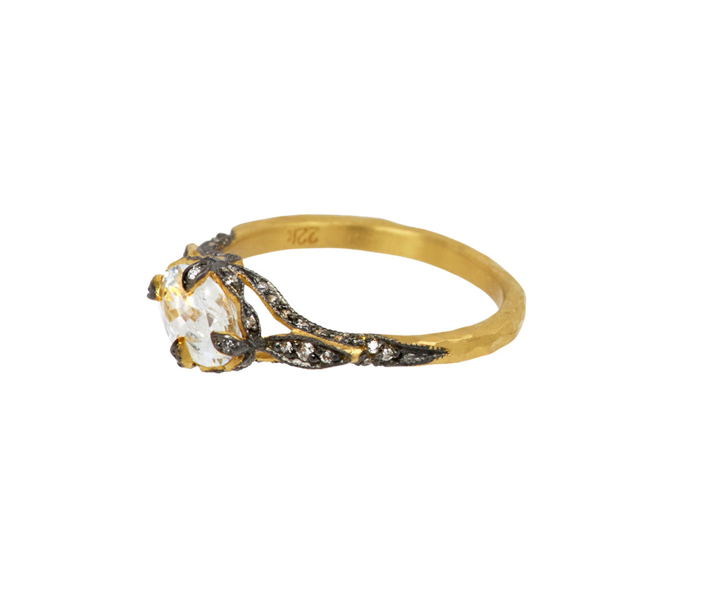 Cathy Waterman White Sapphire Petal Side Ring - Side View