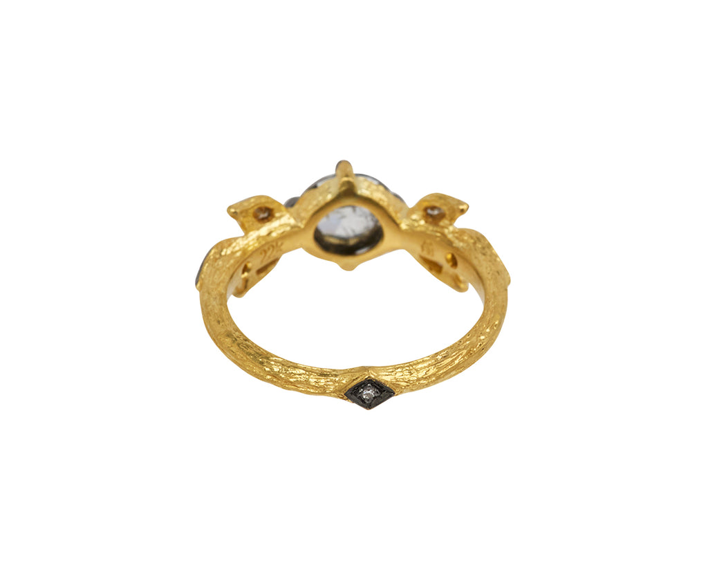 Silver Diamond Marquise Three Leaf Ring