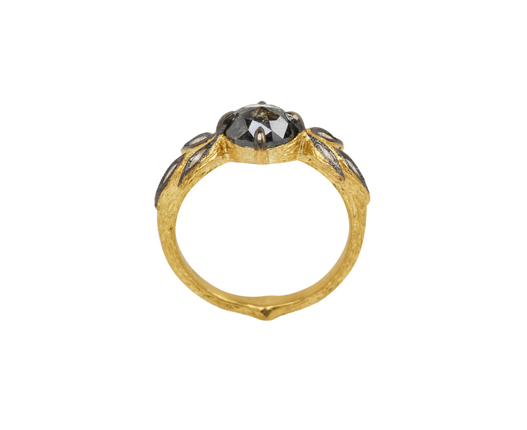 Silver Diamond Marquise Three Leaf Ring