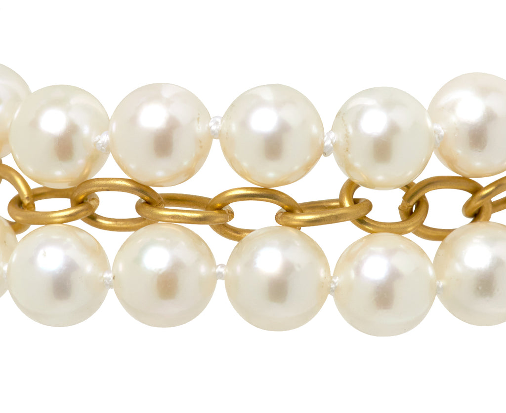 Pearl Beaded Carcassone Mountain Chain Bracelet