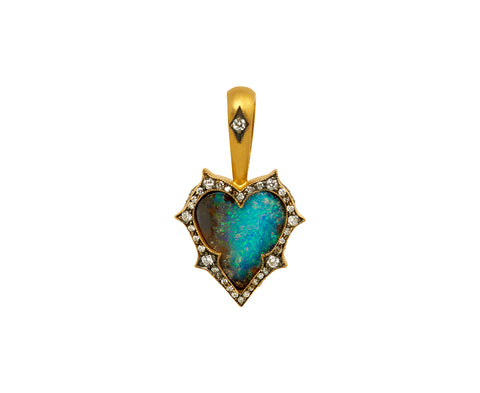Boulder Opal Mermaid Heart Charm Pendant ONLY - TWISTonline