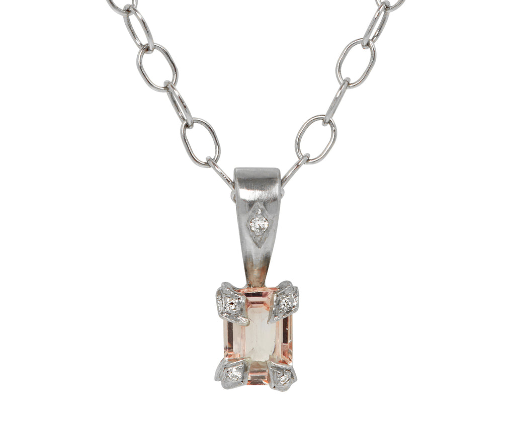 Pink Sapphire Engraved Charm Pendant ONLY