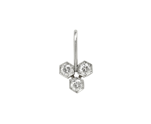 Platinum and Diamond Triple Hexagonal Charm Pendant ONLY