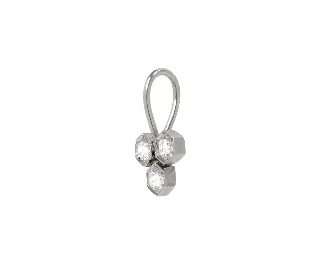 Platinum and Diamond Triple Hexagonal Charm Pendant ONLY