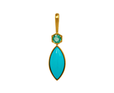 Emerald and Turquoise Charm Pendant ONLY