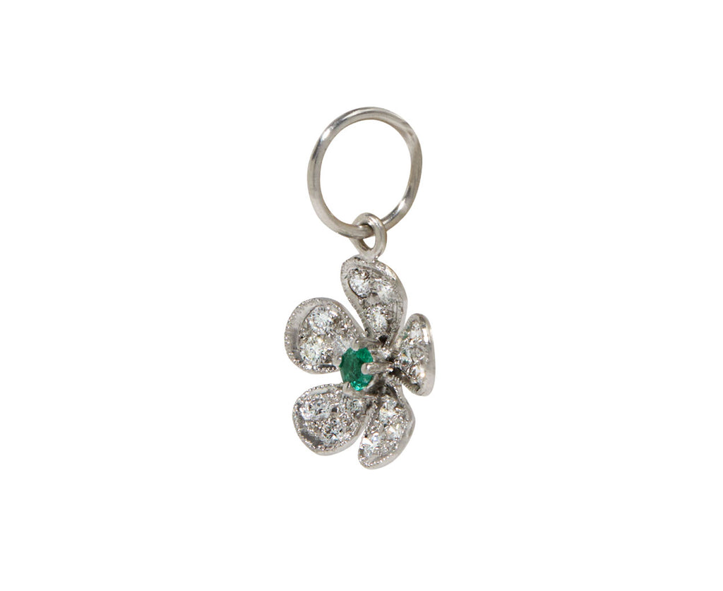 Diamond and Emerald Violet Charm Pendant ONLY