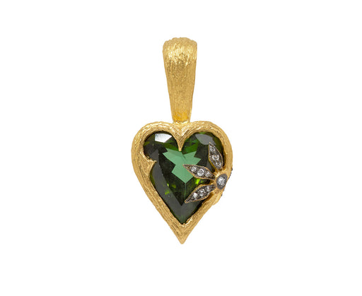 Green Tourmaline Castle Wall Heart Pendant ONLY