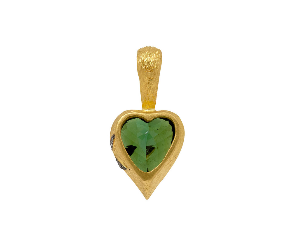 Green Tourmaline Castle Wall Heart Pendant ONLY