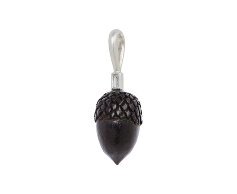 Jet Arang Wood Acorn Charm Pendant ONLY