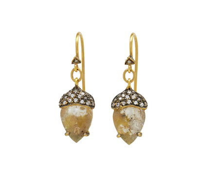 Rustic Diamond Acorn Earrings