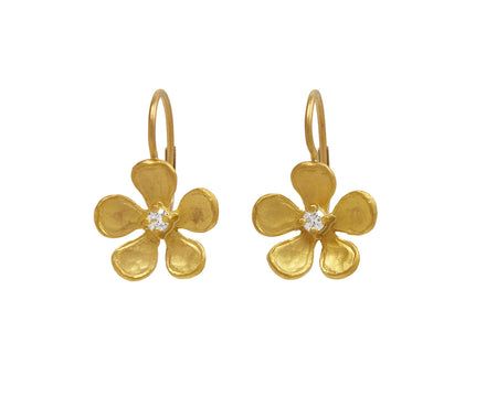 Gold Violet Earrings