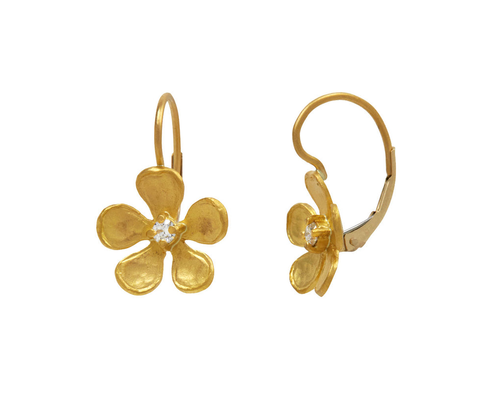 Gold Violet Earrings