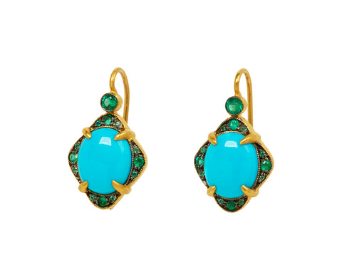 Emerald and Turquoise Aphrodite Earrings - TWISTonline