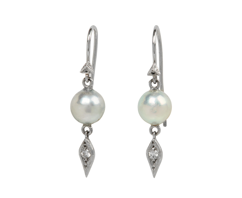 Silver Akoya Pearl Drop Earrings