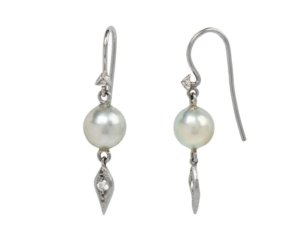 Silver Akoya Pearl Drop Earrings