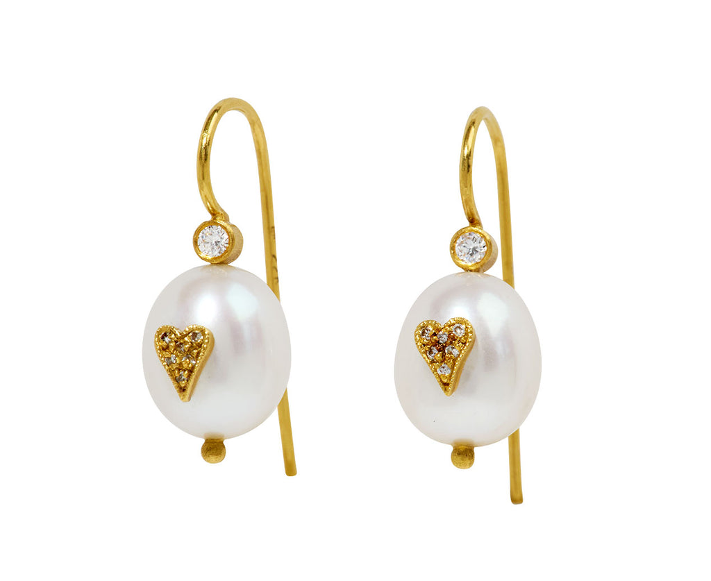 Pearl Tiny Heart Earrings