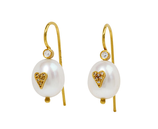 Pearl Tiny Heart Earrings